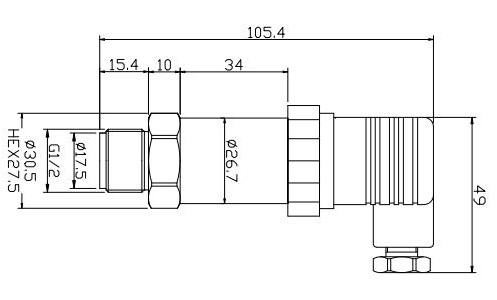 BPHT24 Flush-Diaphragma-Druckwandler Drucksensor aus Edelstahl 4-20mA 2