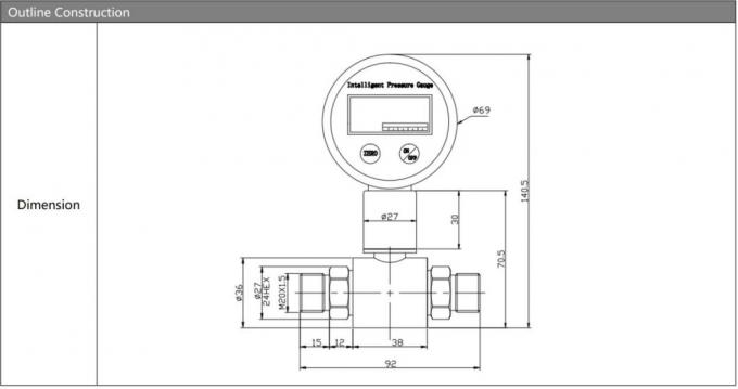 China Supply LCD Display Digital Water Gas Pressure Gauge